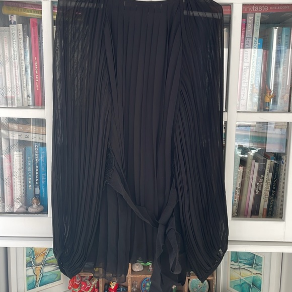 Gorgeous P.A.R.O.S.H. top with sheer sleeves and lace adjustable tie waist. - Picture 5 of 8